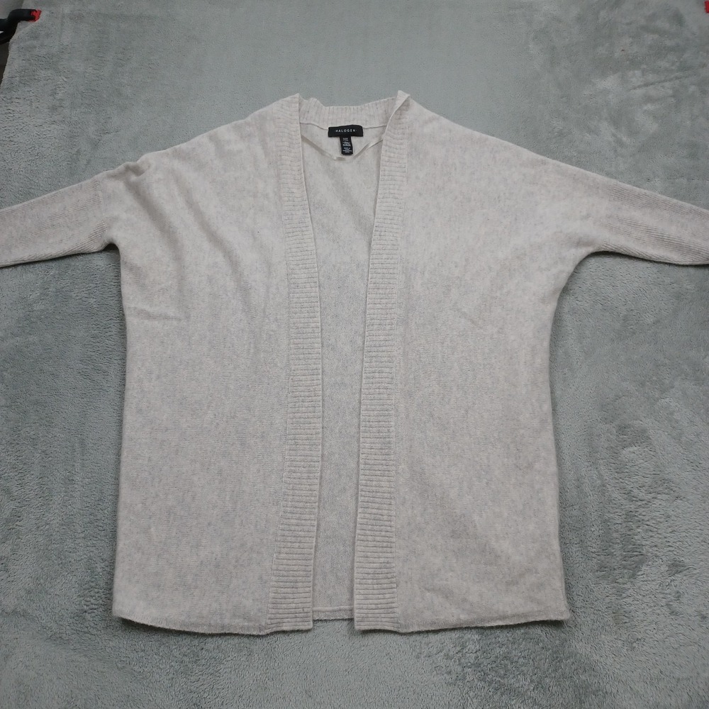 Halogen Sweater Womens One Size Beige Knit Cashmere Lightweight Short Sleeve